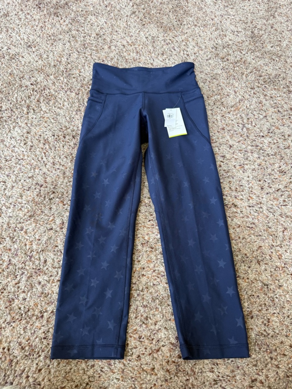 Old Navy Navy Star-Print High-Rise Cropped Leggings